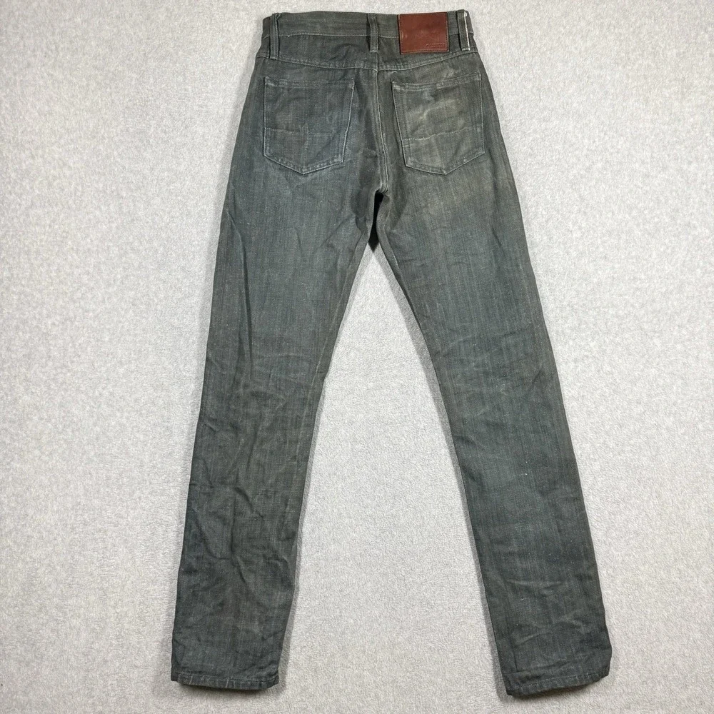 Gustin California Straight Raw Selvedge Neppy Denim Jeans Gray Blue Mens 26x32